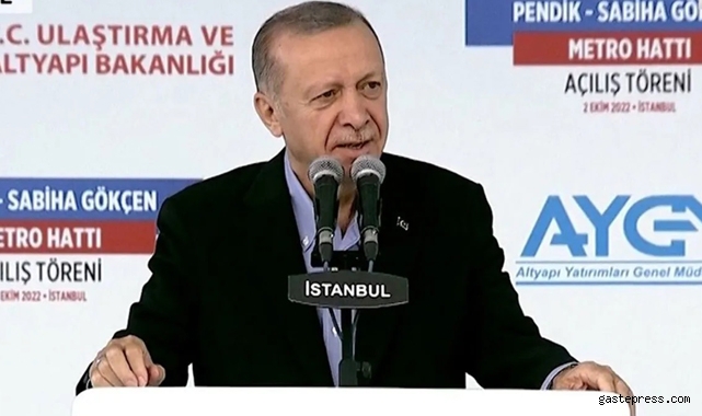 Pendik- Sabiha Gökçen Metrosu açılışında Erdoğan'dan Ekrem İmamoğlu eleştirisi!