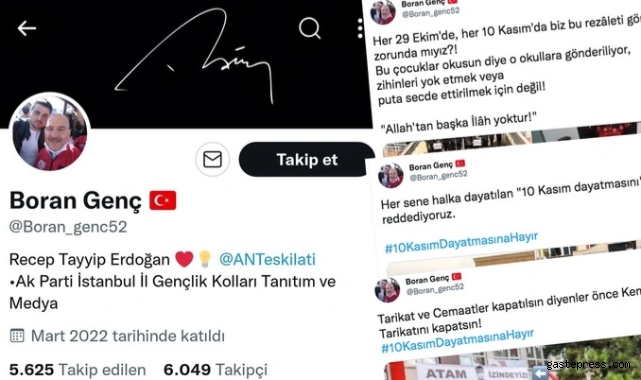 Atatürk Paylaşımları büyük tepki çeken AK Partili Boran Genç sosyal medya hesabını kilitli hale getirdi!