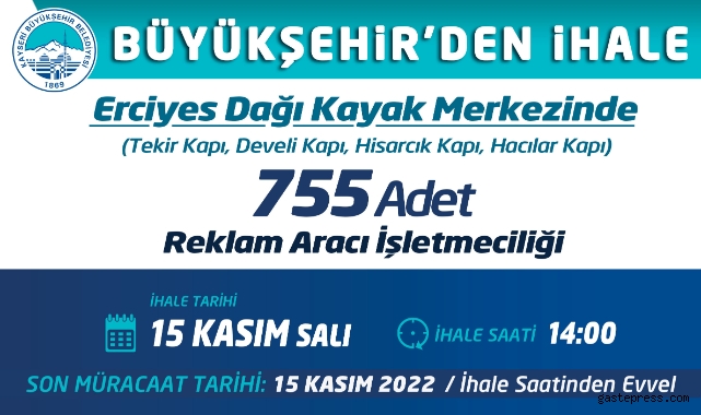 Kayseri Büyükşehir'den İhale!