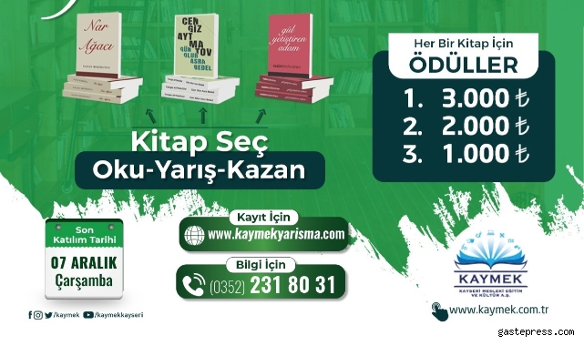 Kayseri Büyükşehir’den Kayserililere 'Kitap Okuma' yarışması!