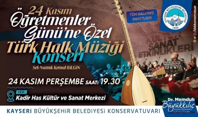Kayseri Büyükşehir'den öğretmenlere özel Türk Halk Müziği konseri!
