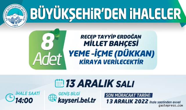 Kayseri Büyükşehir’den ihaleler!