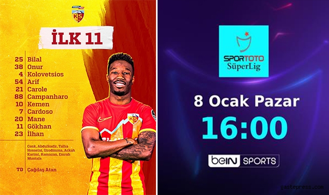 Kayserispor’un Ankaragücü karşısında ilk 11’i açıklandı!