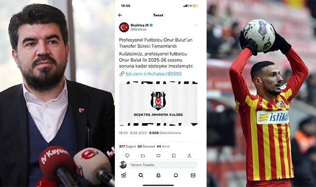 Kayserispor’dan Onur Bulut’u transfer eden Beşiktaş’a tepki!