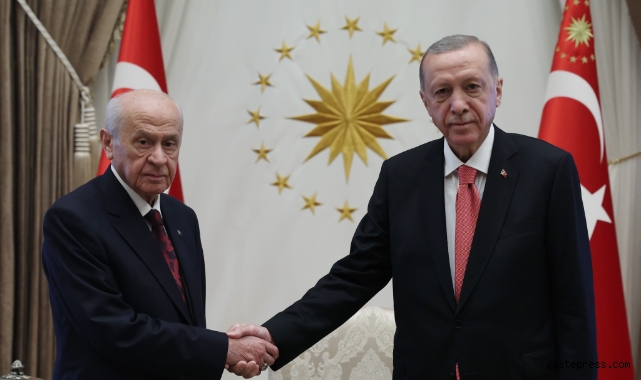 Cumhurbaşkanı Erdoğan, MHP Lideri Devlet Bahçeli'yi kabul etti! İşte ilk görüntüler...