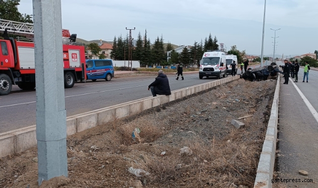 Takla atan otomobilde can verdi!