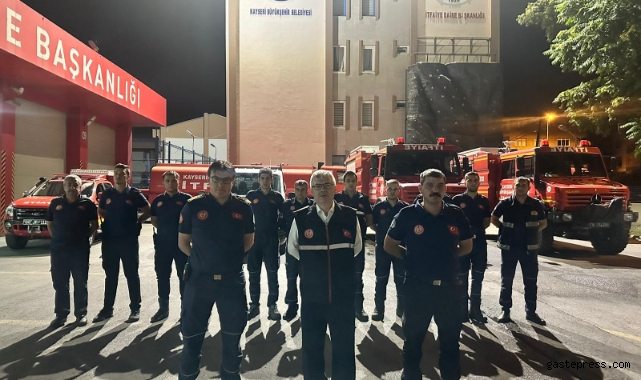 Kayseri itfaiyesi'nden Mersin'e 4 araç, 13 personel ile destek!