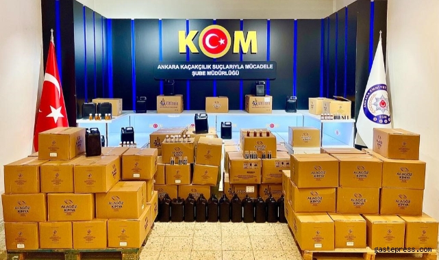 Ankara’da yaklaşık 1 milyon lira değerinde etil alkol ele geçirildi!