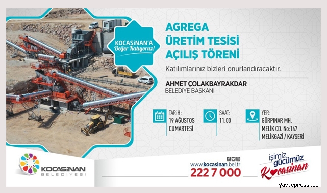 Kayseri’de tek, Türkiye’de sayılı olan konkasör tesisi açılıyor!