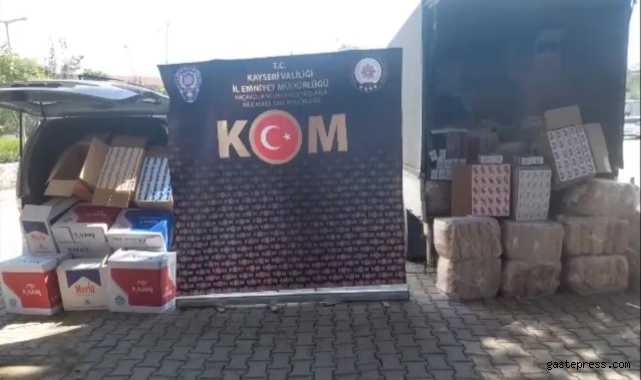 Kayseri KOM Şube 1 milyon adet boş makaron ele geçirdi!
