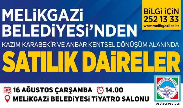 Melikgazi'den ev almak isteyenlere büyük fırsat: 35 daire ihale ile satılacak!
