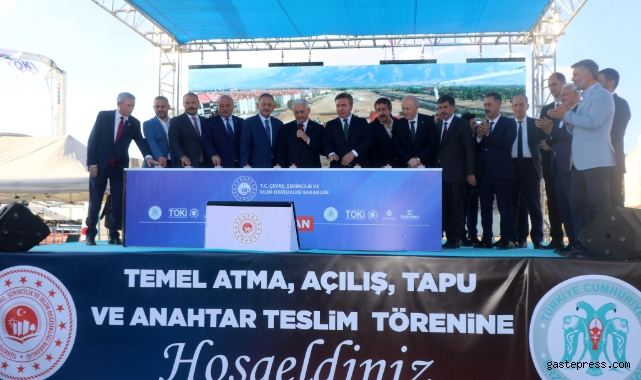 Bakan Özhaseki ve Yıldırım’ın katılımıyla Erzincan’da temel atma, açılış, tapu ve anahtar teslim töreni gerçekleşti!