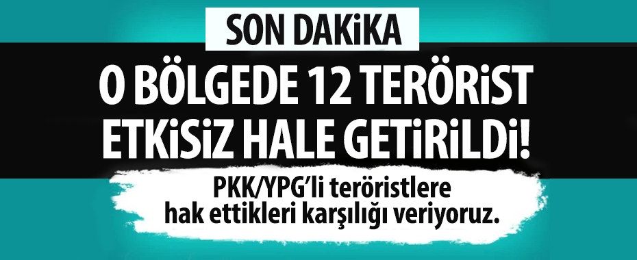 MSB duyurdu: O bölgede 12 terörist etkisiz hale getirildi!