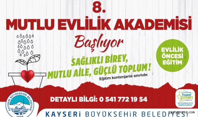 Büyükşehir’in, 8’inci Mutlu Evlilik Akademisi kayıtları başladı!