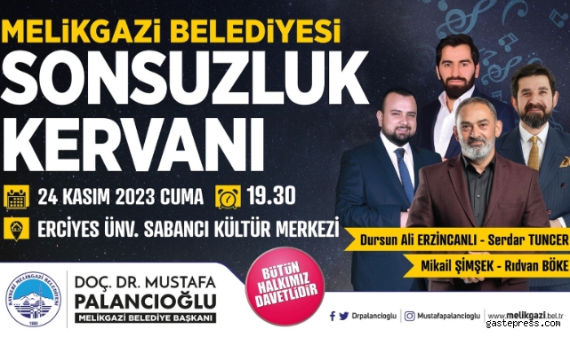 Melikgazi'de şiir dolu 'Sonsuzluk Kervanı' akşamı!