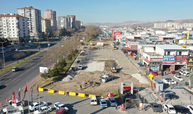 Sanayi girişinde yol ve otopark çalışması yapılıyor!