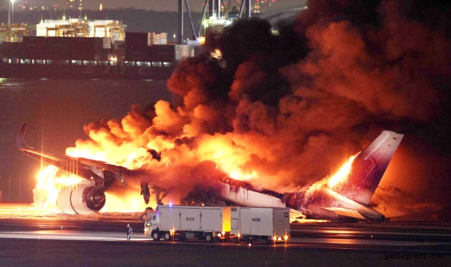 Tokyo'da yolcu uçağıyla çarpışan sahil güvenlik uçağındaki 5 kişi öldü, pilot ağır yaralandı!