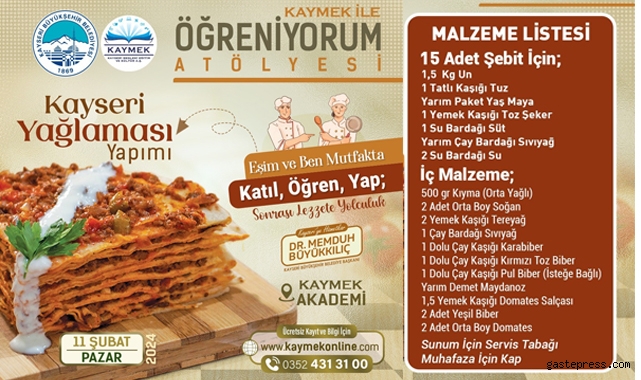Büyükşehir KAYMEK, evli çiftleri Kayseri yağlaması etkinliği ile buluşturacak!