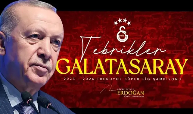 Cumhurbaşkanı Erdoğan, Şampiyon Galatasaray'ı kutladı!