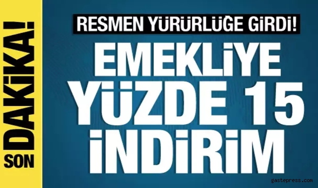 Emekliye "memur" indirimi Resmi Gazete'de!