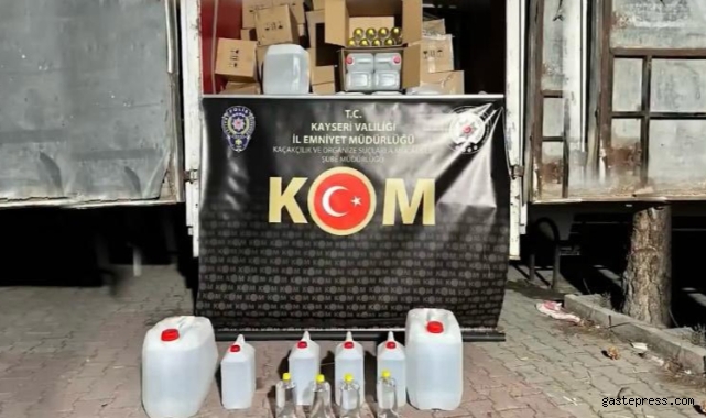 Kayseri’de 3 bin 848 litre kaçak etil alkol ele geçirildi!