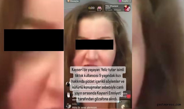 Canlı yayında 8 yaşındaki kızına müstehcen kelimeler kullanan kadın gözaltına alındı!