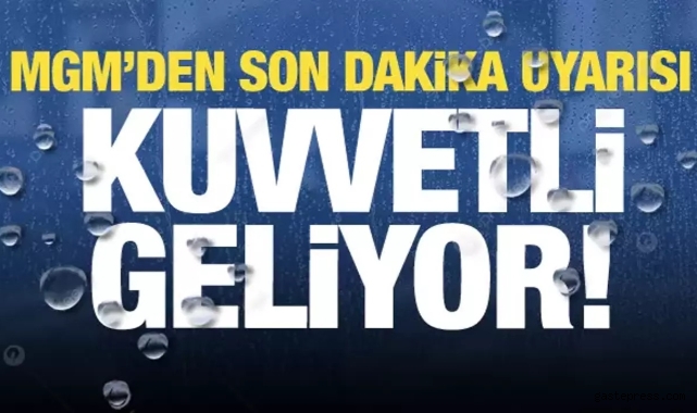Kayseri Valiliği: Gök Gürültülü Sağanak Yağışlara Karşı Uyarı