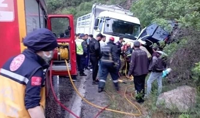 Şerit ihlali yapan kamyon 2 aracı biçti, anne ve oğlu can verdi!