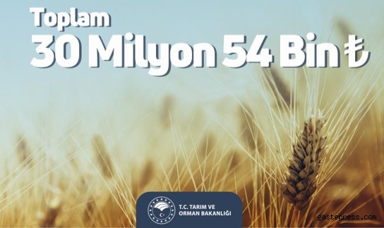 Çiftçilere 30 milyon 54 bin lira tarımsal destekleme ödemesi yapılacak!