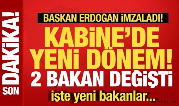 Cumhurbaşkanı Erdoğan imzaladı! Kabine'de 2 Bakan değişti! İşte yeni Bakanlar...