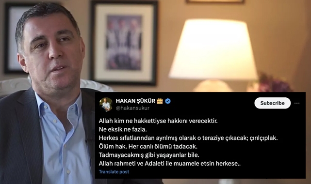 Hakan Şükür, Fetullah Gülen'in ölümünün ardından bunu paylaştı!