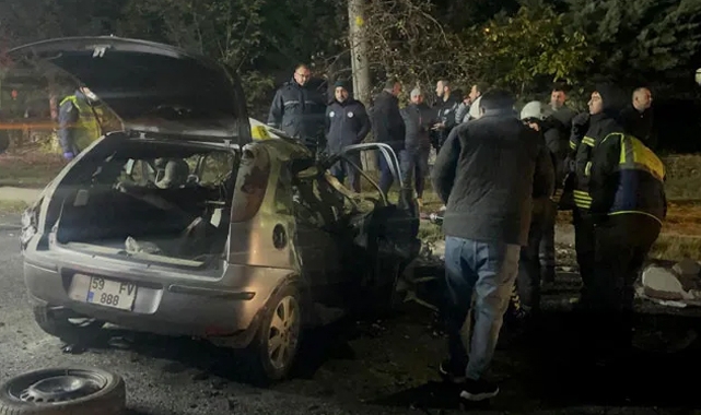 Tekirdağ'da feci kaza! Alev topuna döndü 5 kişi hayatını kaybetti!
