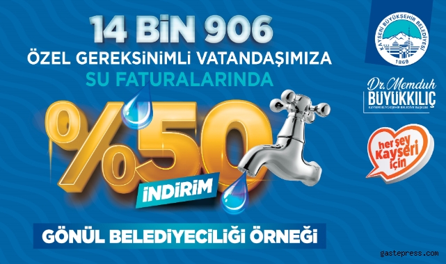 ‘Engelli dostu’ başkandan özel destek: 14 bin 906 kişiye su faturasında yüzde 50 indirim!