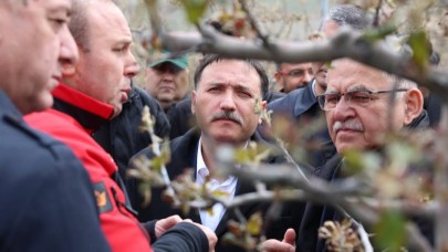 Vali Çiçek ve Başkan Büyükkılıç’tan Develi’de ‘zirai don’ incelemesi!