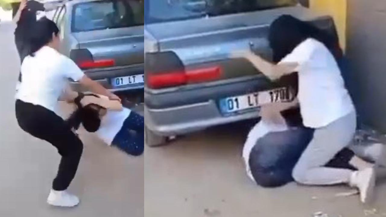 Kızların ‘küfür&#039; kavgası kamerada!