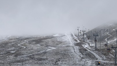 Erciyes'te kar yağışı etkili oldu!