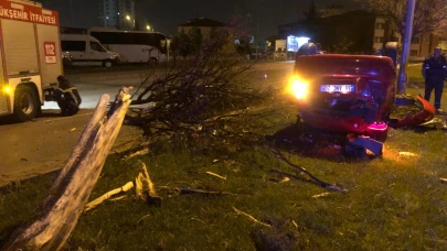 Kayseri'de Otomobil Ağaçlara Çarpıp Ters Döndü: 2 Yaralı!