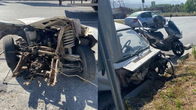 Muğla'daki kazada otomobil ikiye ayrıldı!