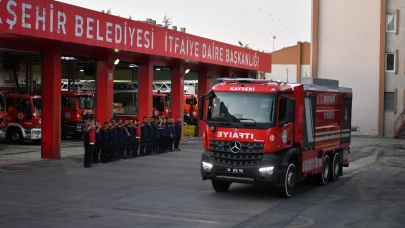 Kayseri itfaiyesi yangınla mücadele için Manisa'ya gitti!