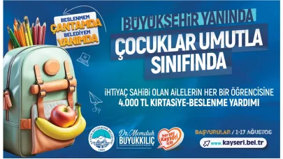 Kayseri'de ihtiyaç sahibi ailelerin öğrencilerine 4 bin TL yardım yapılacak!