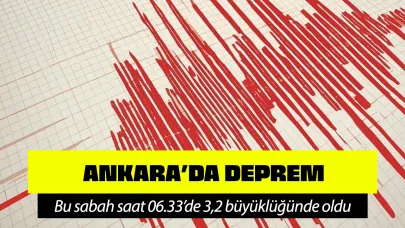 Ankara'da 3,2 büyüklüğünde deprem!