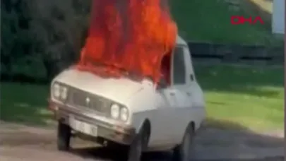 TBMM önünde otomobilini yaktı, gözaltına alındı!