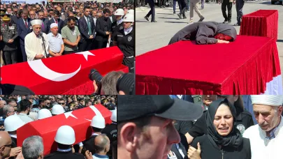İzmir'de şehit düşen polislere son görev!