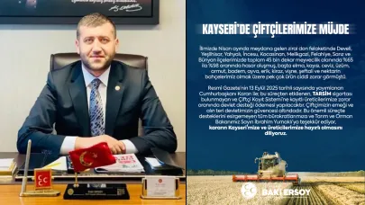 Baki Ersoy’dan Çiftçiye Destek Müjdesi!