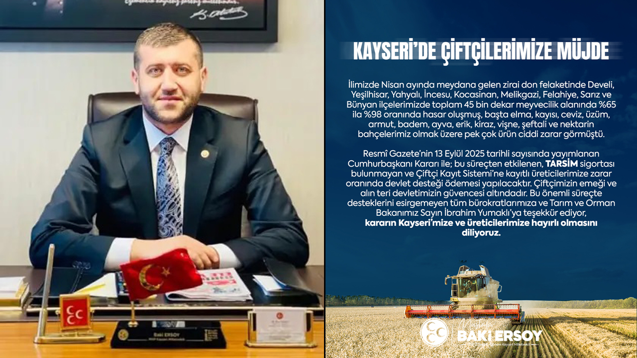 Baki Ersoy’dan Çiftçiye Destek Müjdesi!