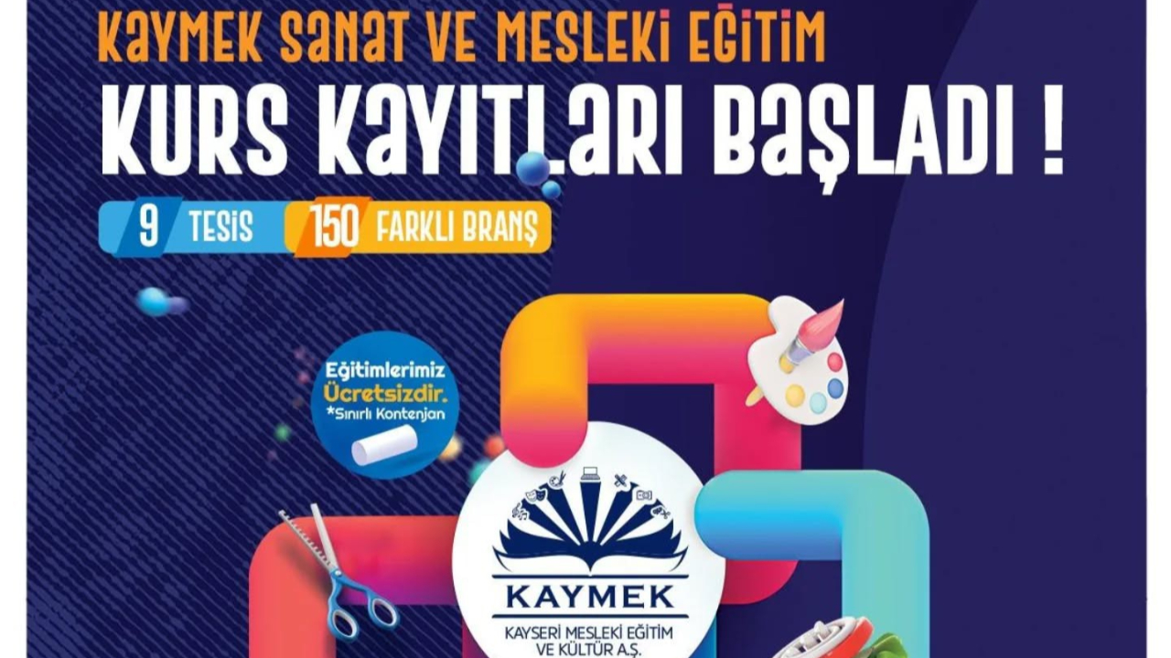 KAYMEK sanat ve mesleki eğitim kurslarına kayıtlar başladı!