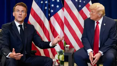 Kameralar önünde tartıştılar! BM'de Trump ve Macron gerginliği çıktı!