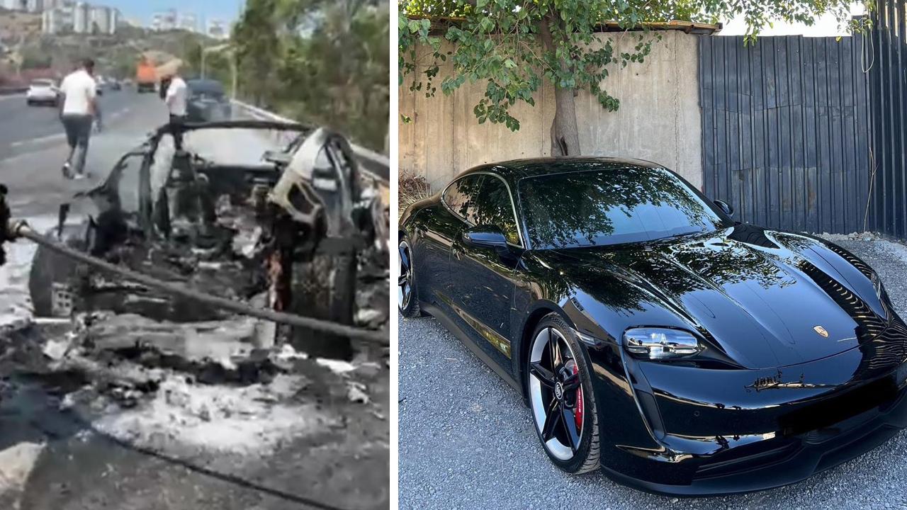 Elektrikli kabus: 18 milyonluk Porsche alev aldı, iş adamı canını zor kurtardı!