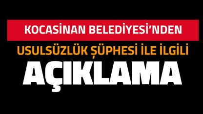 Kocasinan Belediyesi’nden 'Usulsüzlük Şüphesi' ile ilgili Basın Açıklaması!