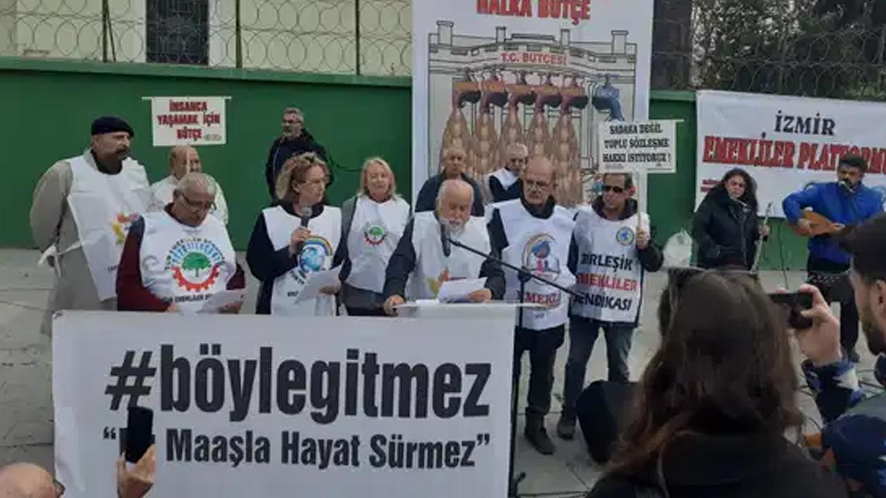 İzmir'de emeklilerden 'bütçe' protestosu!
